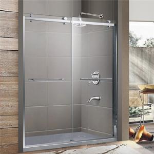 North American hotel bathroom frameless sliding shower door